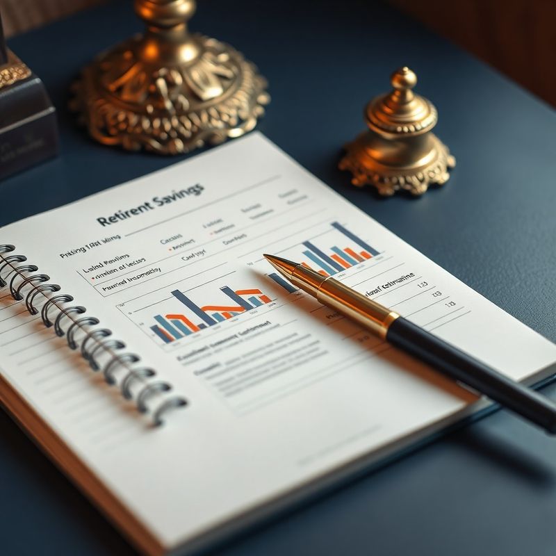 Detailní pohled na notes s grafy důchodového spoření a pero na stole